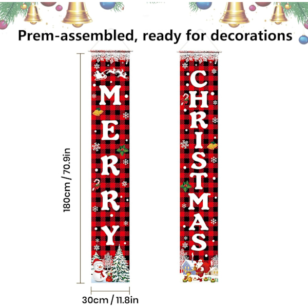 Juldekorationer God Jul Banner Xmas Veranda Dörrskylt Välkomstbanderoll För Inomhus Utomhus Vägg Juldekorationer Inomhus Utomhus