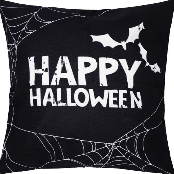 Halloween Jack O Lantern Dekorative Pynteputer Trekk 18 x 18 Sett med 4, Skummel Ansikt Mumie Svart Katt Fran.kens-tein Pyntetrekk Dekor