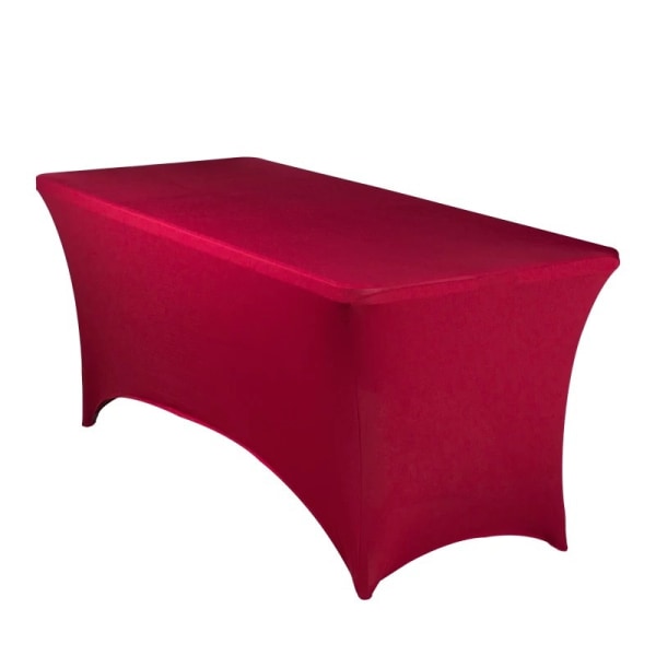 Pakk spandex bordtrekk 6 fot, montert duk for 6 fot rektangulære bord, strekkbare terrassebordtrekk, universal spandex bordtrekk (6 fot, svart)