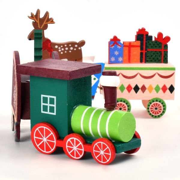 Deco juletretog juledekorasjoner, juledekorasjon, miniatyr campingvogn juledekorasjoner, minifigur hjem interiørdekorasjon (farge)