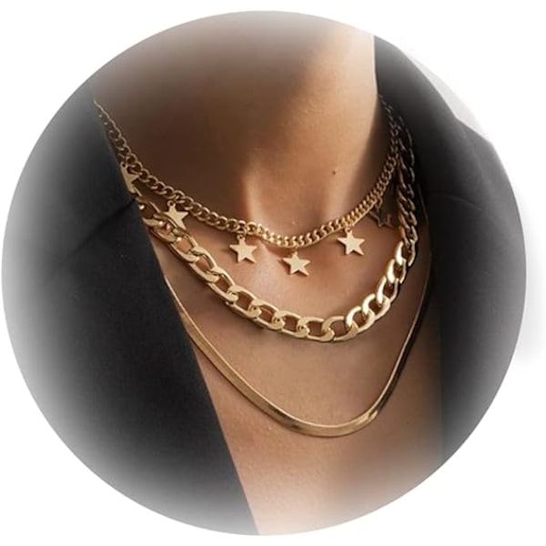 Gullstjerne Choker Halskjede for Kvinner Søt Halskjede for Tenåringsjenter Trendy Stjerne Halskjede Choker Justerbar