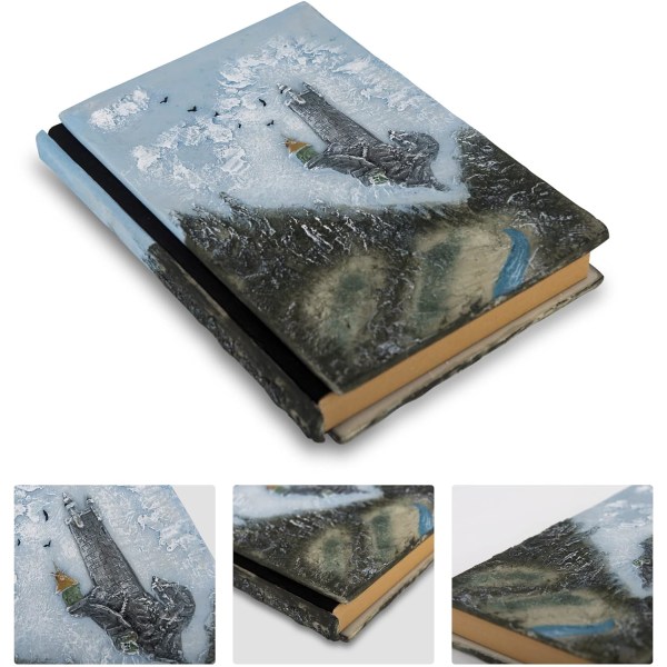 3D Relief Notebook Journal Writing Embossed Notebook Journal Handmade Daily Notepad Antique Travel Diary(7.3\" x 5.1\" (Blå-slot)