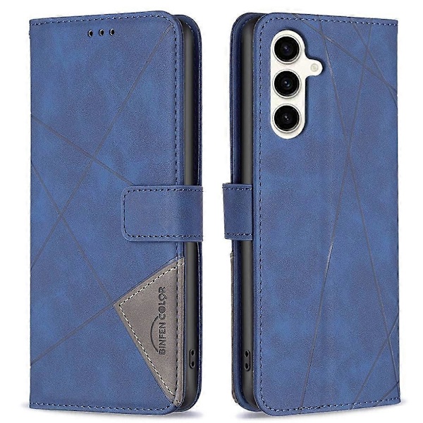 BINFEN COLOR BF05 Til Samsung Galaxy S24 FE Cover Stødsikkert Geometrisk Læder Wallet Telefon Cover Multicolor Style C