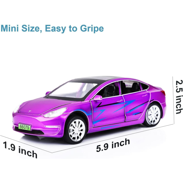 Modellbil Model 3 Diecast Metallmodellbilar Dra Bil för Pojkar och Flickor 3-12 år