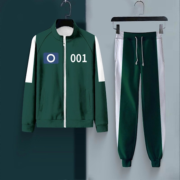 Squid Games Kostym, Squid Games Kostym Barn, Squid Games Träningsdräkt, Koreansk Folkleksdräkt Set, Squid Games Barn Kostym, Cosplay Dark Green A,140 cm