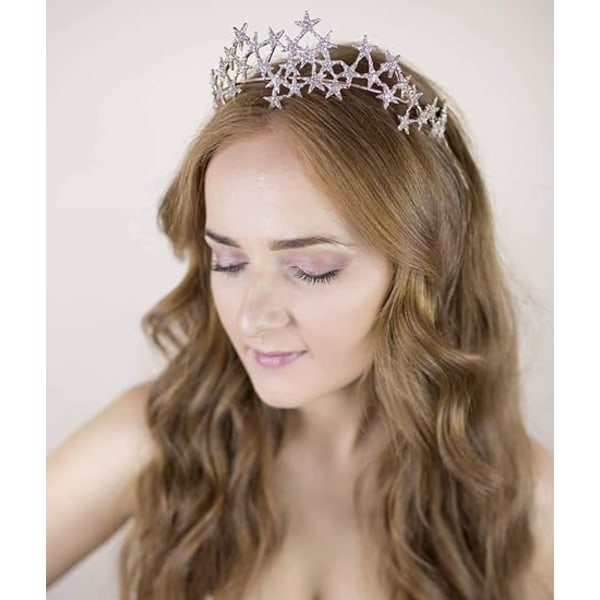 Brudeseremoni Hodebånd Krystall Rhinestones Perle Gull Tiara Dronninger Prinsesse Krone for Kvinner Jenter Bryllup Bursdag