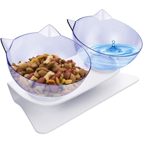 Kattskål 15 ° Lutande matskål Non-spilld och halkfri matskål, skål för katter, valpar, hamstrar, kaniner, smådjur, multi-way