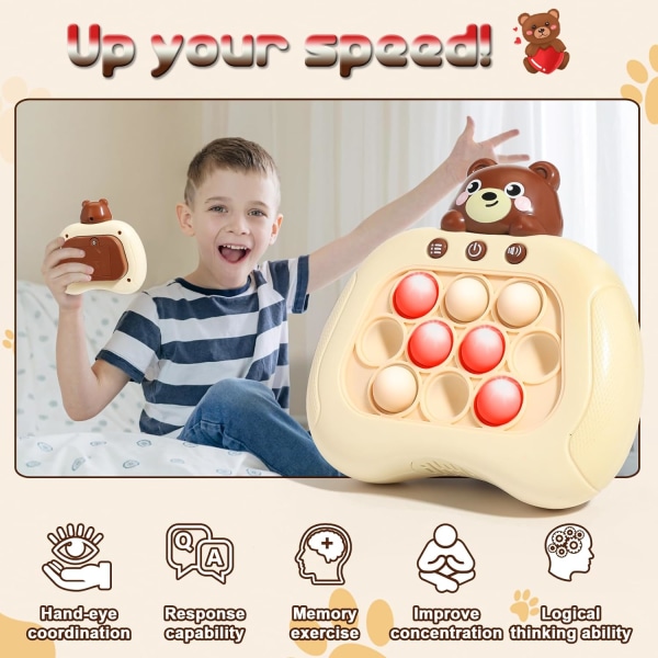 Pop Fidget Kids Games It Toys, Handheld Game för barn 6-8, Quick Push Game, Bubble Stress Pop Light Up Game, Födelsedagspresenter
