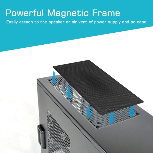 Vifte Støvfilter Mesh Magnetisk Ramme PVC PC Datamaskin Vifte Støv Mesh Deksel Griller Svart
