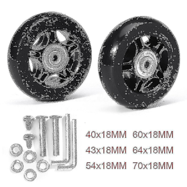 Lydløs Trolley Kuffert Universal Hjul Gummi Løber Kuffert Leje Reparationssæt -45mm*18mm-bebetter 80mm*24mm