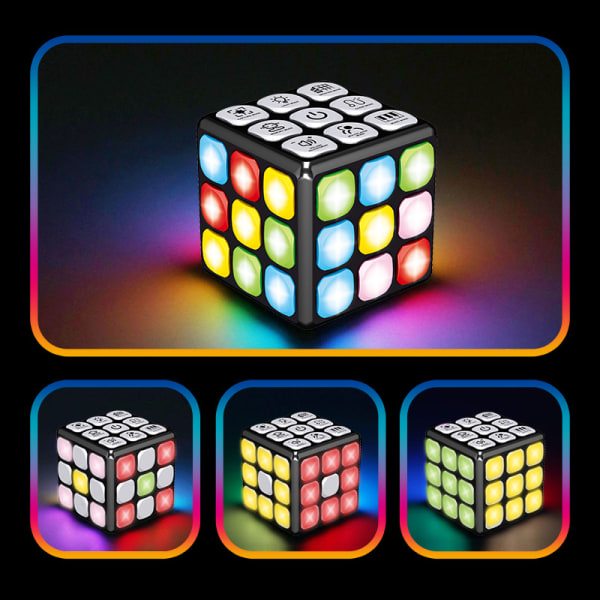 Elektronisk nivå 3 musik Rubiks kub mångsidigt multifunktionellt spel genombrottsljus Barnnyhetsleksaker