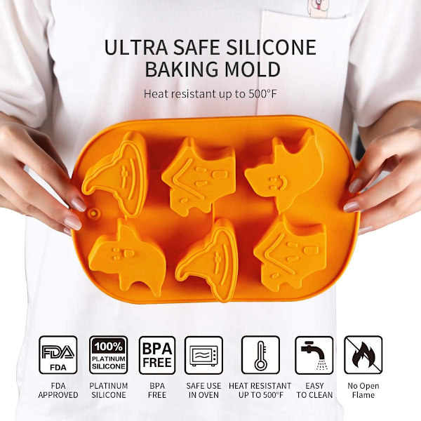 Halloween silikoneform - 3 stk. silikone bageforme - slip-let silikone kageforme - muffinform med Halloween græskarforme