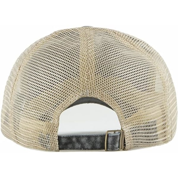 Justerbar mesh-bakluke for menn Buet knapp mesh baseballcaps Retro vasket trucker-lue Pustende visir