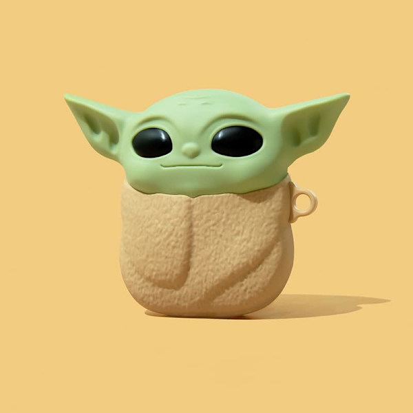 Kompatibel med Airpods-fodral, sött tecknat anka-karaktär silikon Airpod roligt fodral, Kawaii nyckelring design hud, mode fodral (AirPods 1/2, Alien)
