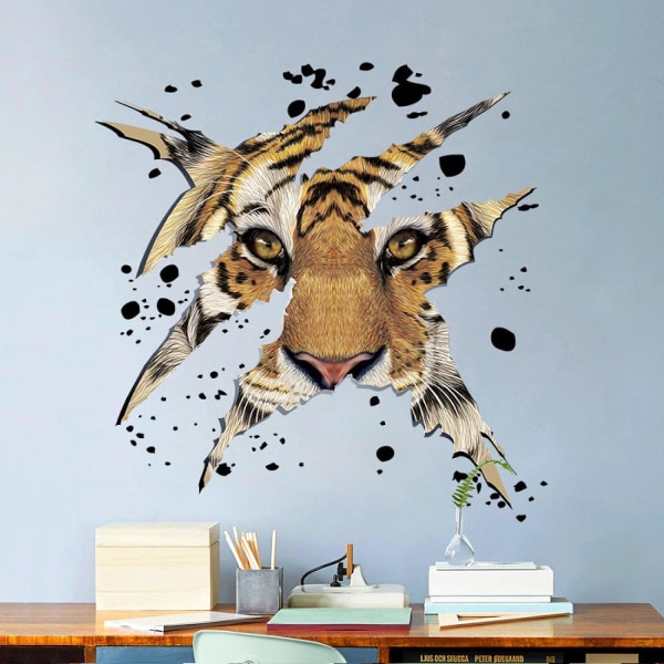 Vivid Decoracion Modern Home Creative 3D Tiger Wall Post Living Room Bedroom Study Tv Background Wall Decoration - -