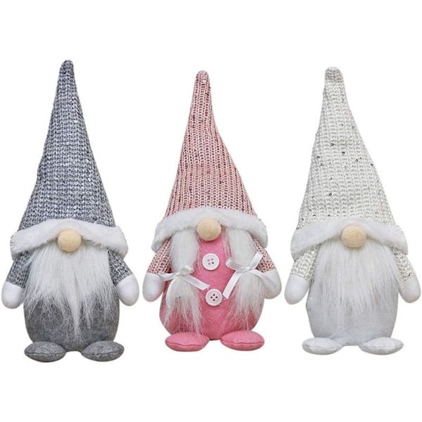 Plys til julepynt svensk svensk julemand med lange ben strikket julemand figur gave