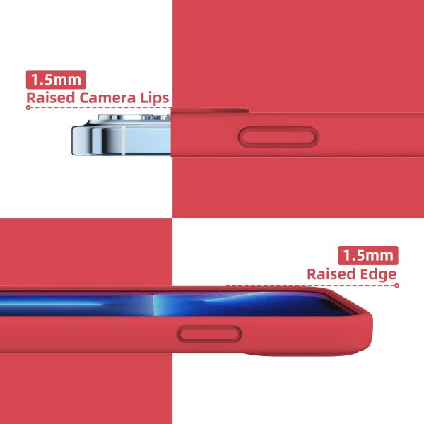 för iPhone 13 Pro Max phone case 6,7 tum, [Stötsäker][anti-scratch] Slim Flytande case Protective Bumper 2021 (röd)