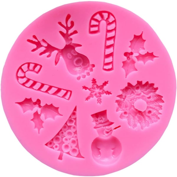 Form 4 delar Jul Älg Julgran Jultomte Snögubbe Snöflinga Silikonform Flip Socker Choklad Tårta Form