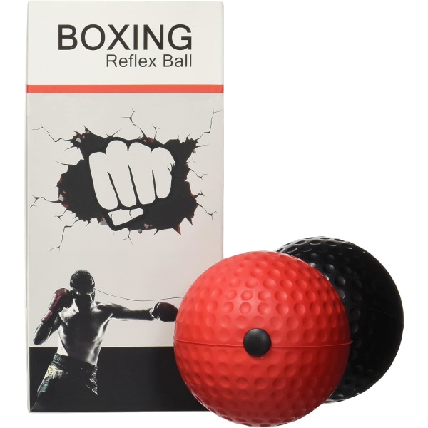Boxningsreflexboll, boxningsboll med 2 svårighetsgrader med pannband, mjukare än tennisboll, dräkt för reaktion