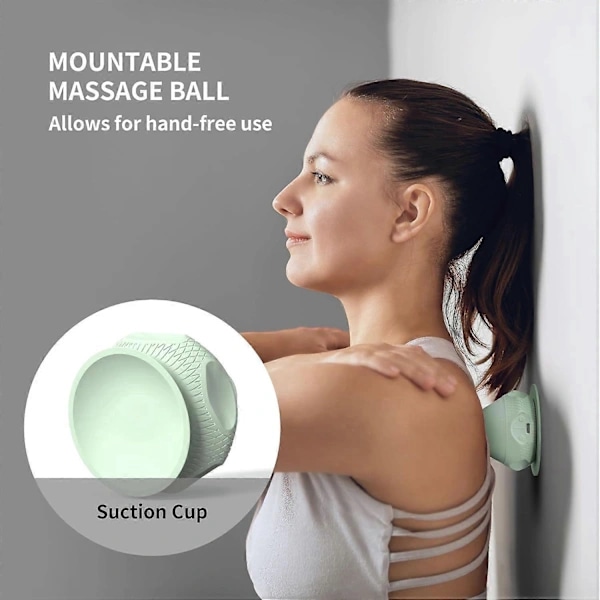Handsfree Vibrerande Massageboll, Värme Triggerpunktsboll, Djupvävnadsmassage för Ryggmuskler, Lindring av Ömhet, Återhämtningsmassage Green