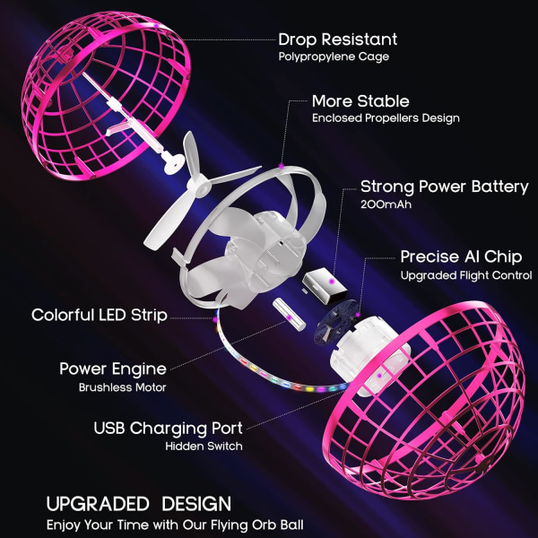Flying Orb Ball 2023 Legetøj Soaring Hover Boomerang Spinner Håndstyret Mini Drone Cosmic Globe Spinning Børn Udendørs Fluelegetøj Fødselsdag