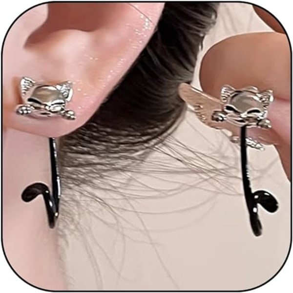 Katte øreringe til piger Mode Små genstande Kattebog øreringe Sjov tegneserie dyreøreringe Søde øreringe til piger Kattegaver Katteelskere