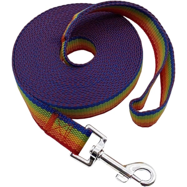 Nylon Training Dog Leash for Small Medium Large Dogs, 15ft 20ft 30ft 50ft Long Leash Dog/Puppy Lead , Camping1" x 50ftRainbow