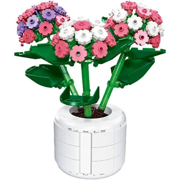 Blombukett Byggklossar Set, 361 Delar Bonsai Blommor Set, Kreativ DIY Konstgjorda Blommor Bonsai Konstruktion Leksak (92362)