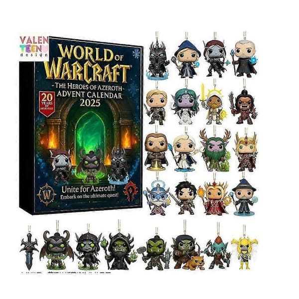 WoW Azeroth Heroes Adventskalender Jule Blind Box med Akryl Ornament