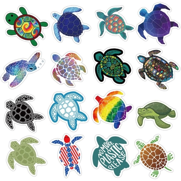 41 st färgglada söta havssköldpadda djurklistermärken Vattentät PVC skateboard Kylskåp Laptop Motorcykel Resor Cool klistermärke Leksak Barn Leksak Presentklistermärken