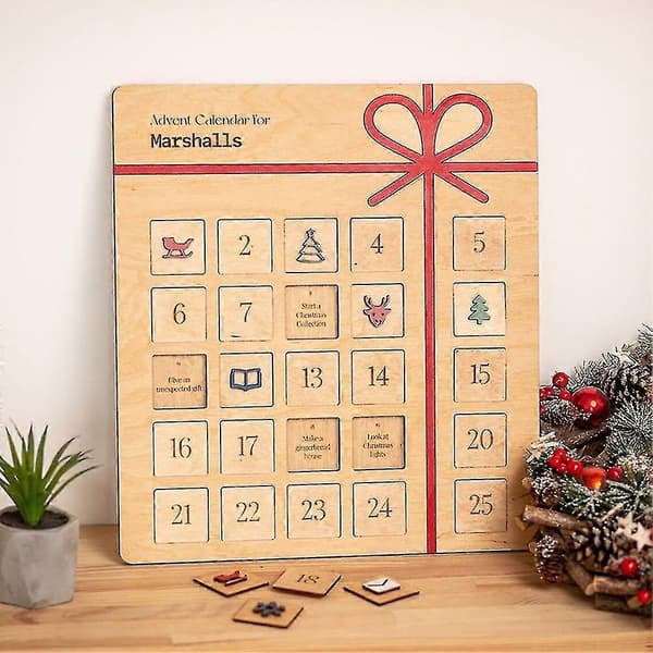 Jule Adventskalender Ornament 25 Dager Nedtelling Til Jul Tre Skrivebordsdekorasjon