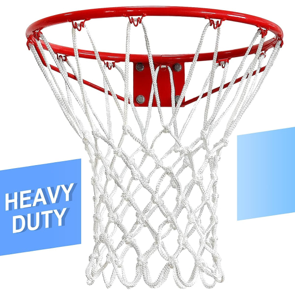 Basketnät utomhus, Professionell Heavy Duty Basketball Nätbyte, All Weather Anti Whip, Lämplig för utomhus 12 loopar Basket Hoop