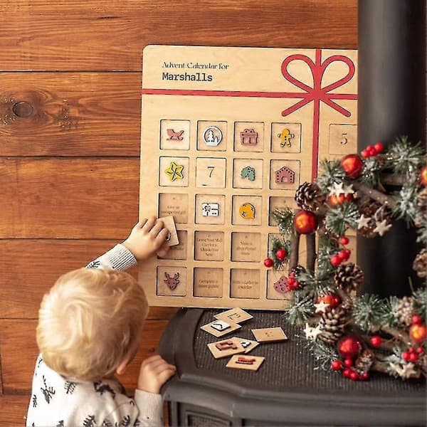 Jule Adventskalender Ornament 25 Dager Nedtelling Til Jul Tre Skrivebordsdekorasjon