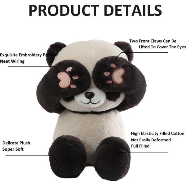 Baby Panda gosedjur, 16" mjuk plysch Panda Toy Söt interaktiv kurragömma plyschleksaker Nyfödd dusch Födelsedagspresenter för flicka Pojke Barn