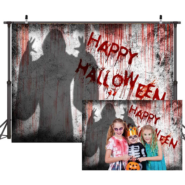 7X5ft Blodig Halloween Baggrund Stof Dryppende Blod Spøgelse Skygge Foto Baggrunde til Fotoshoot Horror Halloween Fest Banner Portræt