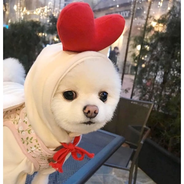Hundkläder Hundtröjor Varm Sweatshirt Kappa Valp Höst Vinter Kläder Overall med Kärlek Huva, Kärlek, L