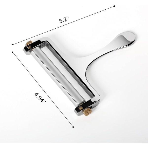 Ostskärare i rostfritt stål, justerbar osttjocklek, med ståltråd, köksredskap för mjuka och halvfasta ostar