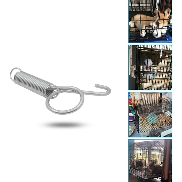 10 stk. Kaninbur Dør Metal Finger Spring Latch Hook Multifunktionel Dyr Bur Dør Spring Latch til Fastgørelse af Små Dyr, Kanin