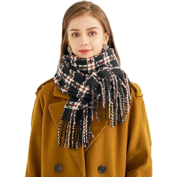Dame Vinterhalstørklæde Cashmere Feel Pashmina Sjal Wraps Bløde Varme Tæppe Halstørklæder til Kvinder BX11