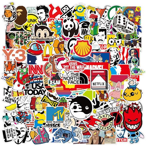 Cool Stickers Pakke Tilfældig Sticker 106stk til Bærbar Computer Skateboard Hjelm Teenagere Bomb Stickers