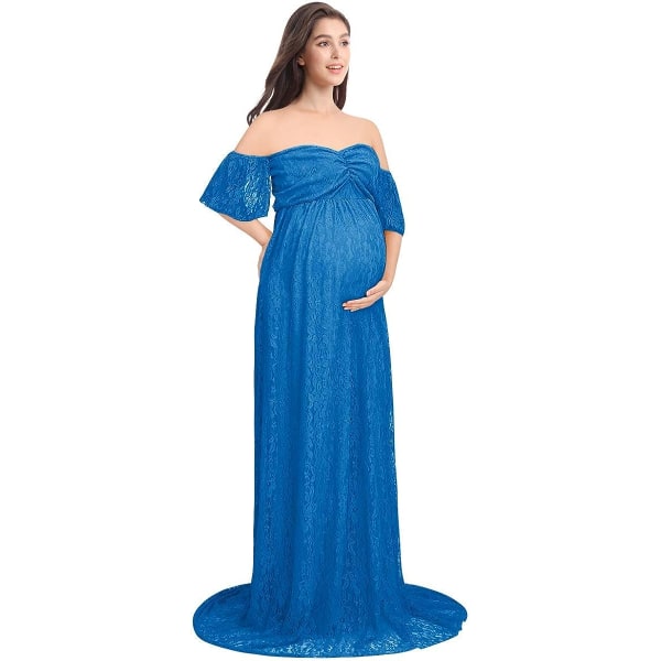 Kvinnor Gravidklänning, Gravid Gravid Spetsklänning Off Shoulder Klänning Gravid Elegant Fotografi