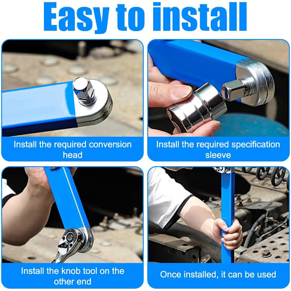Offsetnyckel, Offsetnyckel 39cm, Drivadapter Offset Kit, Mångsidig Offsetnyckel för trånga utrymmen