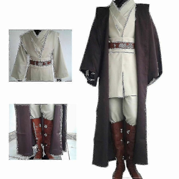 Star Wars Obi-Wan Kenobi Jedi Knight Vuxen Kostym Kappdräkt Halloween-c coffee M