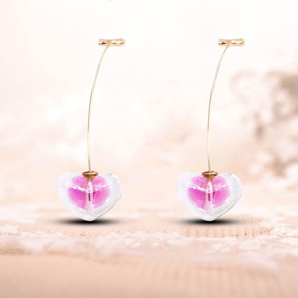 Håndlagde dråpeformede spiralformede lampwork-moteglassperle-anheng-øredobber