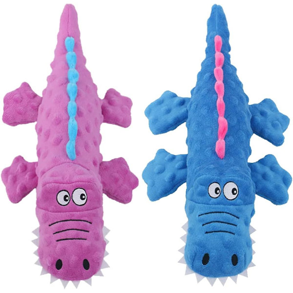 Hunde Squeaky Toys - Søde Plys Plys Hund Tyggelegetøj til Hvalpetænder, Holdbare Interaktive Hundelegetøj til Små, Mellemstore og Store Hunde, 2 Pak