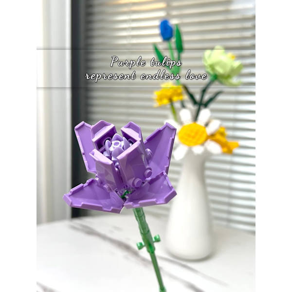 Blombukett Byggsatser Blomster Byggklossar Set för Vuxna och Barn 997 Pcs Konstgjord Blomster Byggsats för Mamma Hem