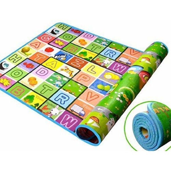Legemåtte, 200 x 180cm/180 x 120cm Foldbar Stor Skridsikker Krablemåtte, Dobbeltsidet Legebarns Krablemåtte