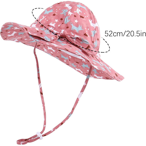 Söta tecknade/blommiga solhattar för flickor/pojkar Justerbar bred brätte Solskydd Hatt Lätt keps