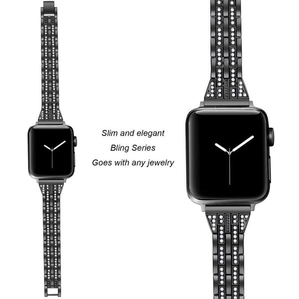Ohut Bling Rannekoru Apple Watch Series 11 46mm Musta