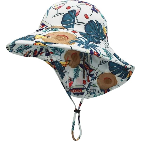 Connectyle Kids Beach Sun Hat with Neck Flap Big Brim UPF 50+ Fishing Safari Hat